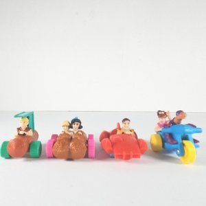 1993 Flintstones Mc Donalds Toy Cars Barney Betty Bambam Fred Pebbles Dino